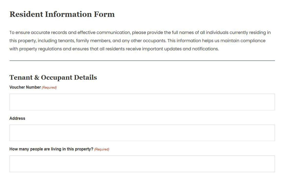 Resident Information Form